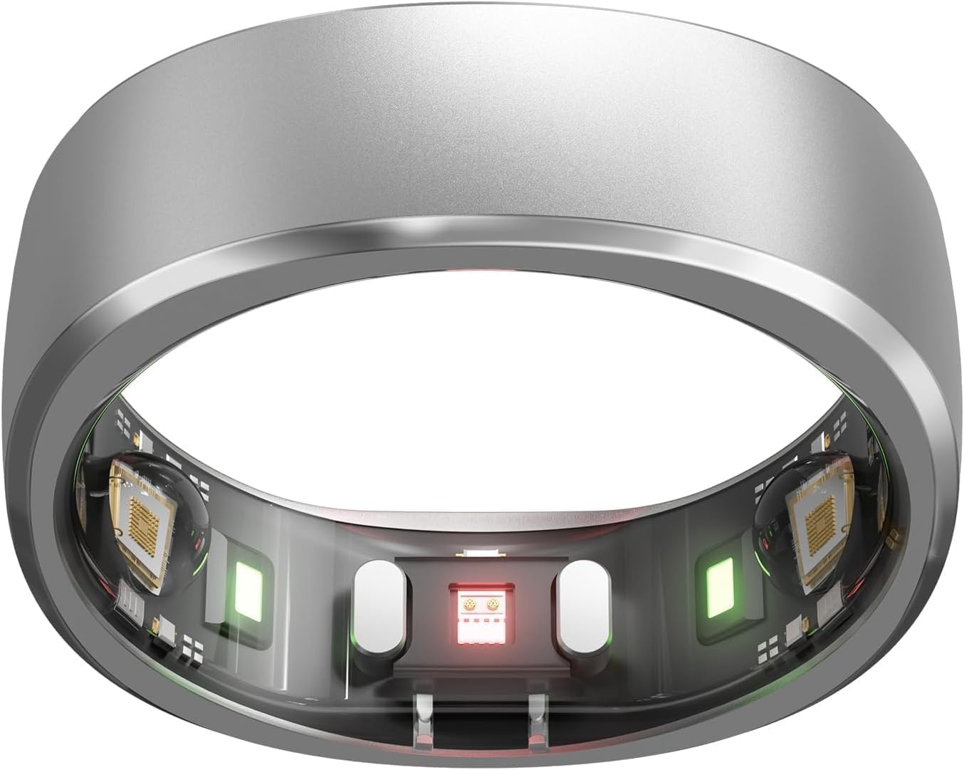 RingConn Smart Ring, No App Subscription, Size First with Sizing Kit, 7-Day Battery Life Activity & Sleep Tracker/Stress/Heart Rate Monitor, Waterproof Compatible with iOS & Android(Silver, Size8)