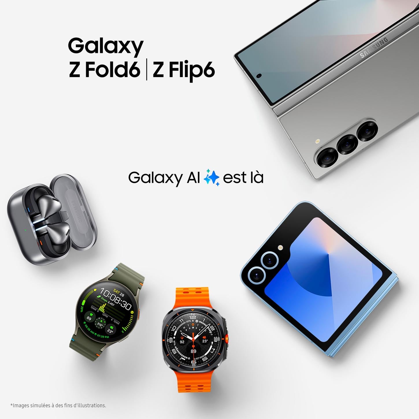 Samsung Galaxy Buds3, Écouteurs sans Fil, Réduction Active de Bruit, Bluetooth, Blanc, Audio 360, Galaxy AI, Chargeur Secteur Inclus, (Version FR) [Exclusivité Amazon]