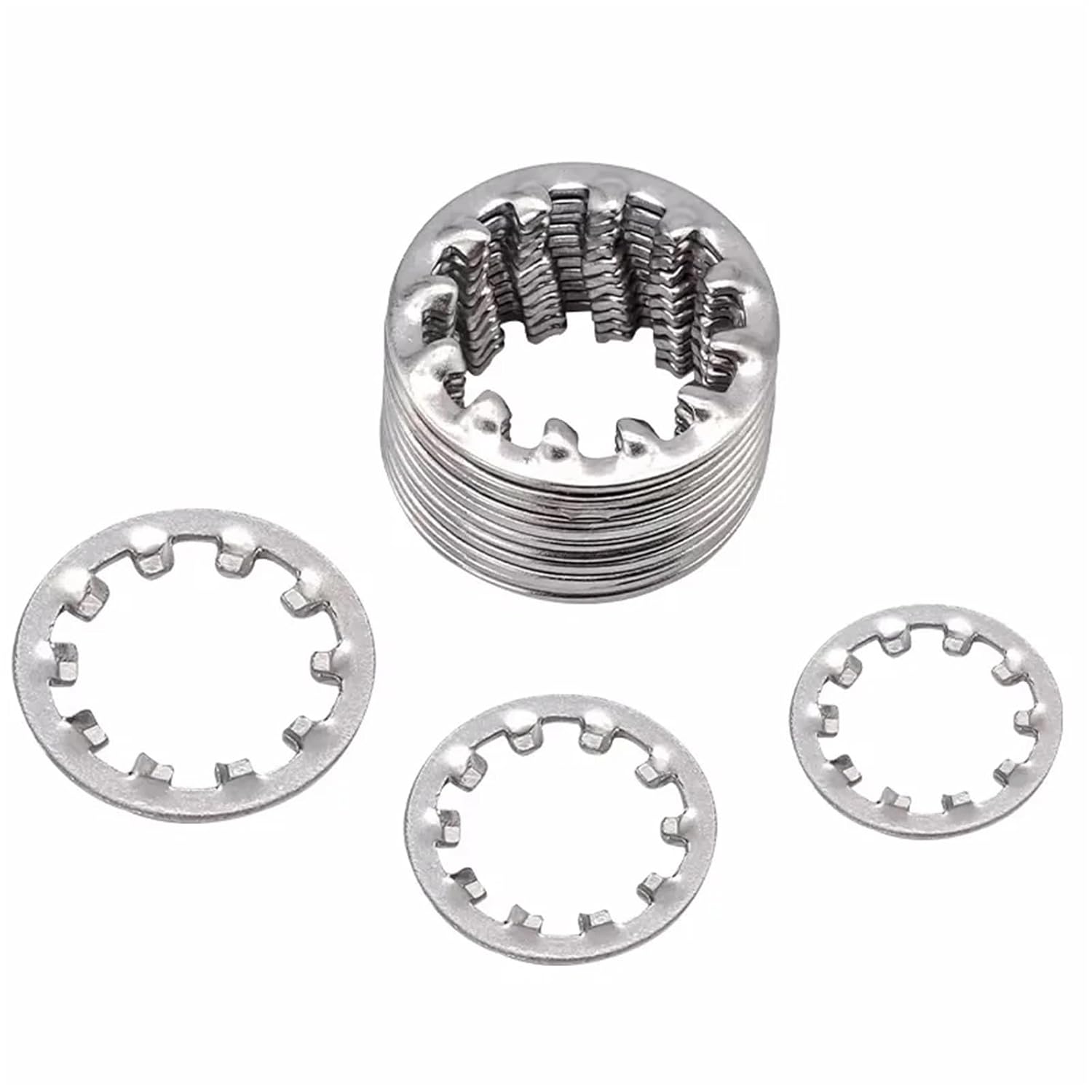 Star Washers M3 M4 M5 M6 M8 M10 M12 304 Stianless Steel External Internal Tooth Star Lock Washers Gasket(Internal Teeth,M12-200pcs)