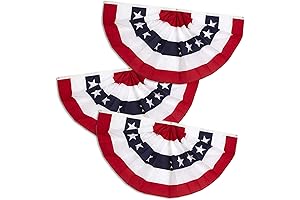 1.5x3 ft 4th of July Decorations, Memorial Day Patriotic Flag Bunting Set