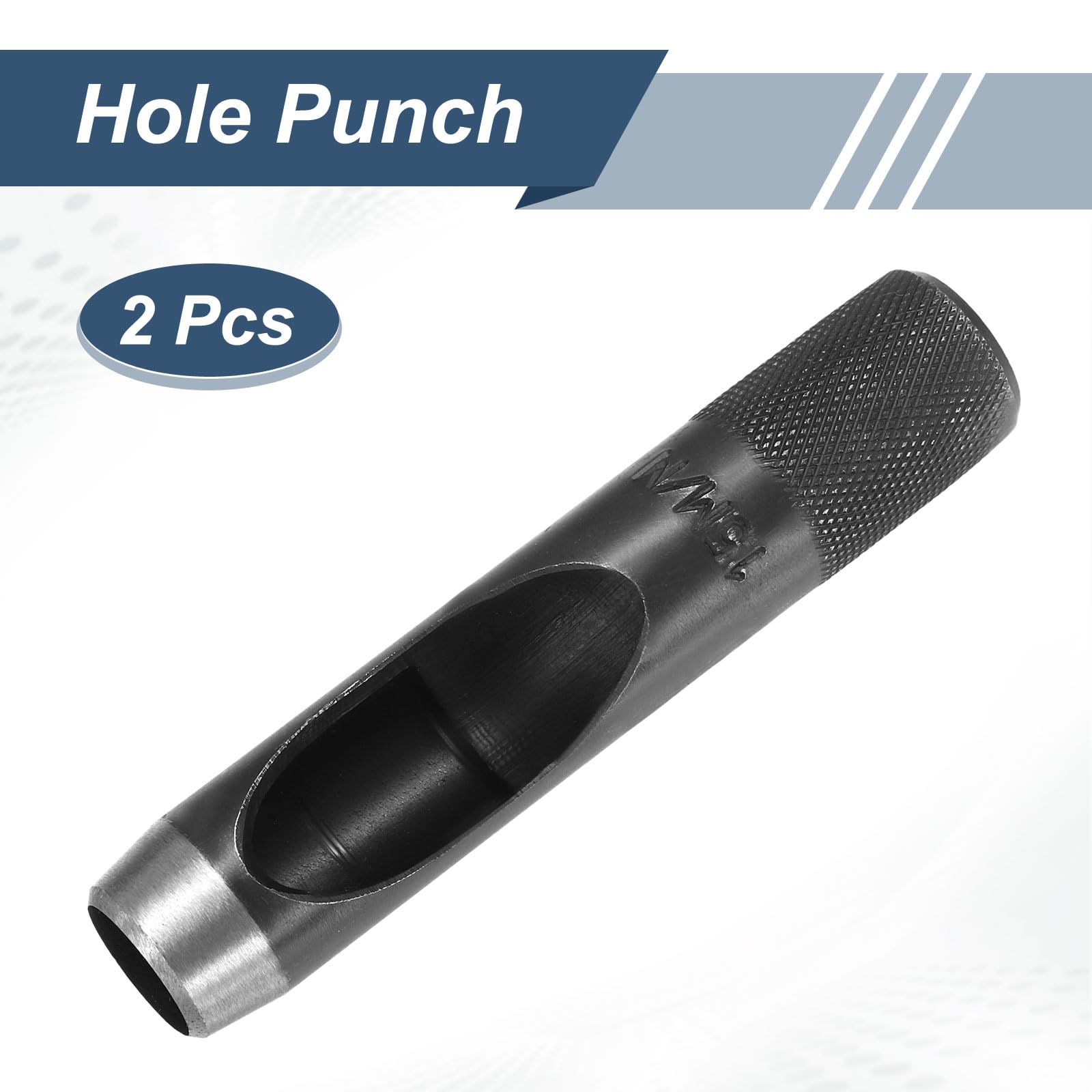 QUARKZMAN 2 Pz Punzone Pelle 15mm Punzone Rotondo Cavo Taglierina Acciaio Carbonio Utensile Per Orologi Cinture Guarnizioni Riparazione Artigianato Pelle Nero