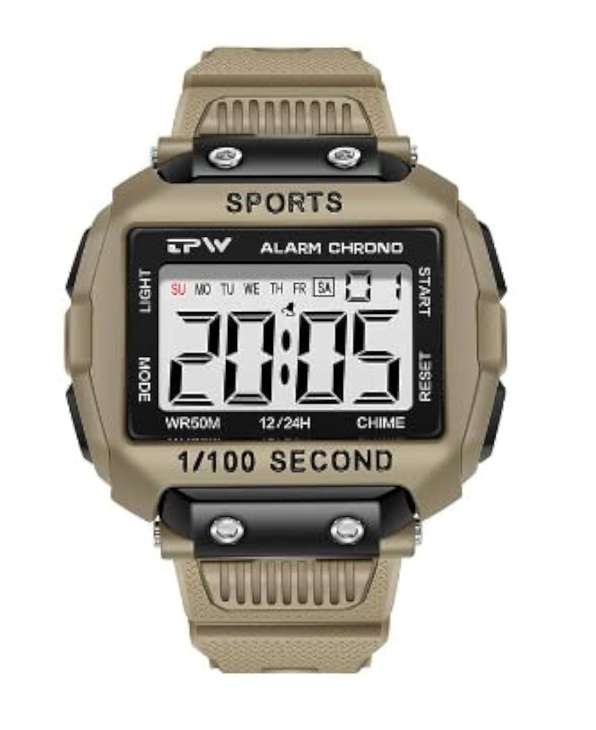Mens Digital Sports Watch, Big Numbers, Large Display Face Big Digits, Easy to Read, Waterproof, Running Outdoor Military, Backlight/Timer/Alarm/Shock Resistant, Khaki, Sports, Modern (B0B49G943L) Amazon Price History, Amazon Price Tracker