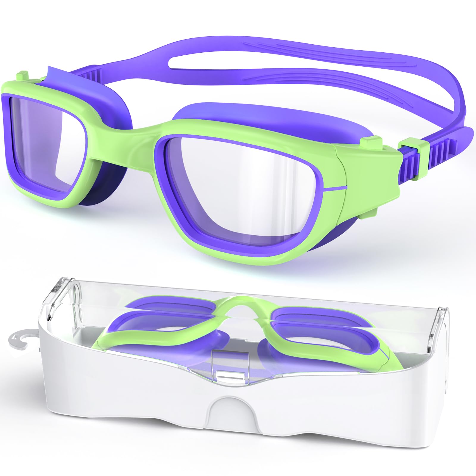 Zeligerstar Kids Swimming Goggles, Swimming Goggles for Kids 6-14, Anti Fog, UV Protection, No Leaking Wide Vision for Boys Girls