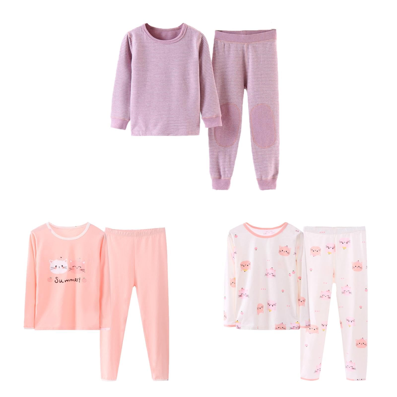 Kleinkind Kinder Winter Langarm Streifen Warm Dicke Pyjamas Unterwäsche Tops Hosen 2 STÜCKE Outfits Kleidung Set T Shirt Jungs 140