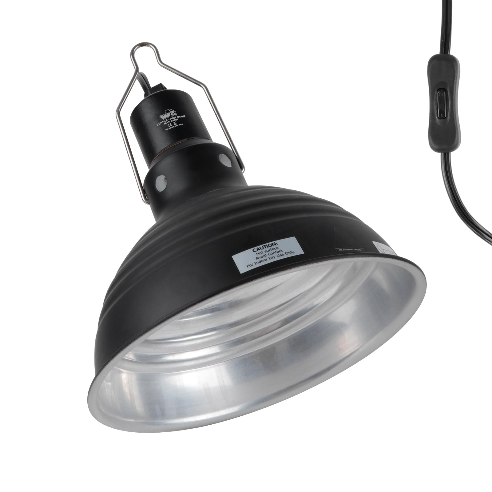 LUCKY HERP Reptile Light Fixture 8.1inch- Lightweight Aluminum Reflector Dome Reptile Light Fixture, Reptile Heat Lamp Fixture for UVB Light Bulb Basking Bulb Heat Bulb
