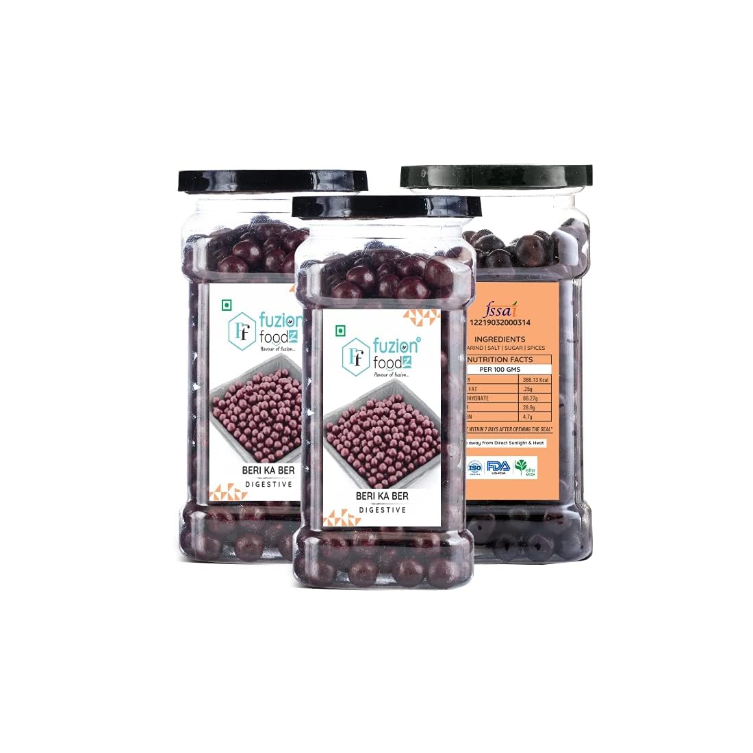 Fuzion Foodz Borkut Digestive Goli - (165g Each X Pack of 3) for Kids & Adults, After-Meal Snack for Fresh Breath, Time Pass & Sweet Cravings, Indian Beri ka Ber Churan Laddu Balls, 495gram