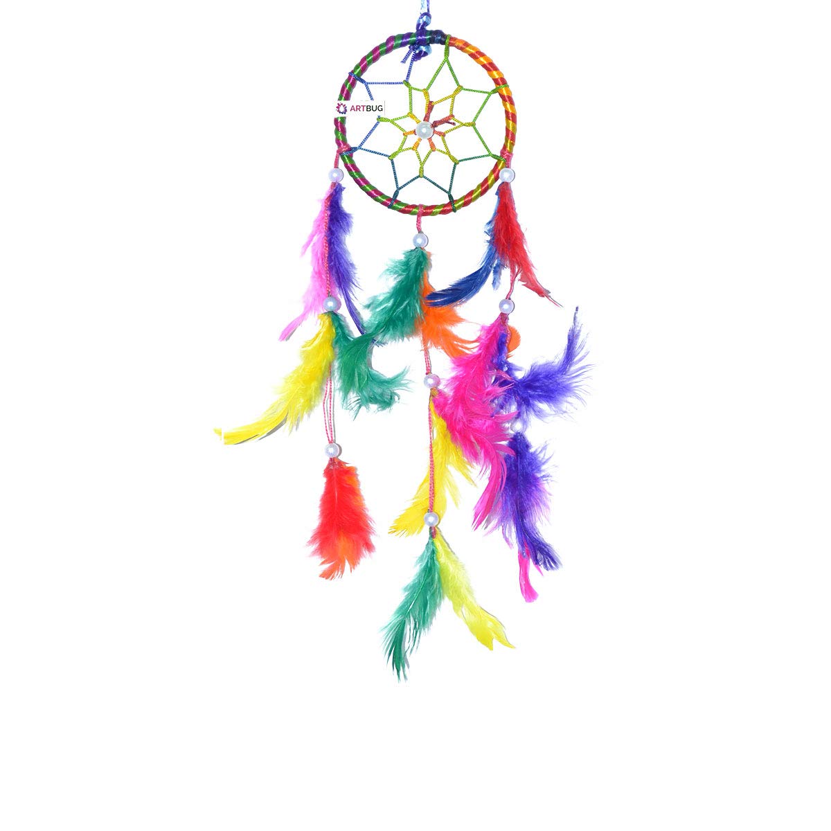ARTBUG Dream Catcher Twigs and Feathers Small Wall Hanging for Car/Home/Office/Shop (3 Inch, Multicolour )-image-40