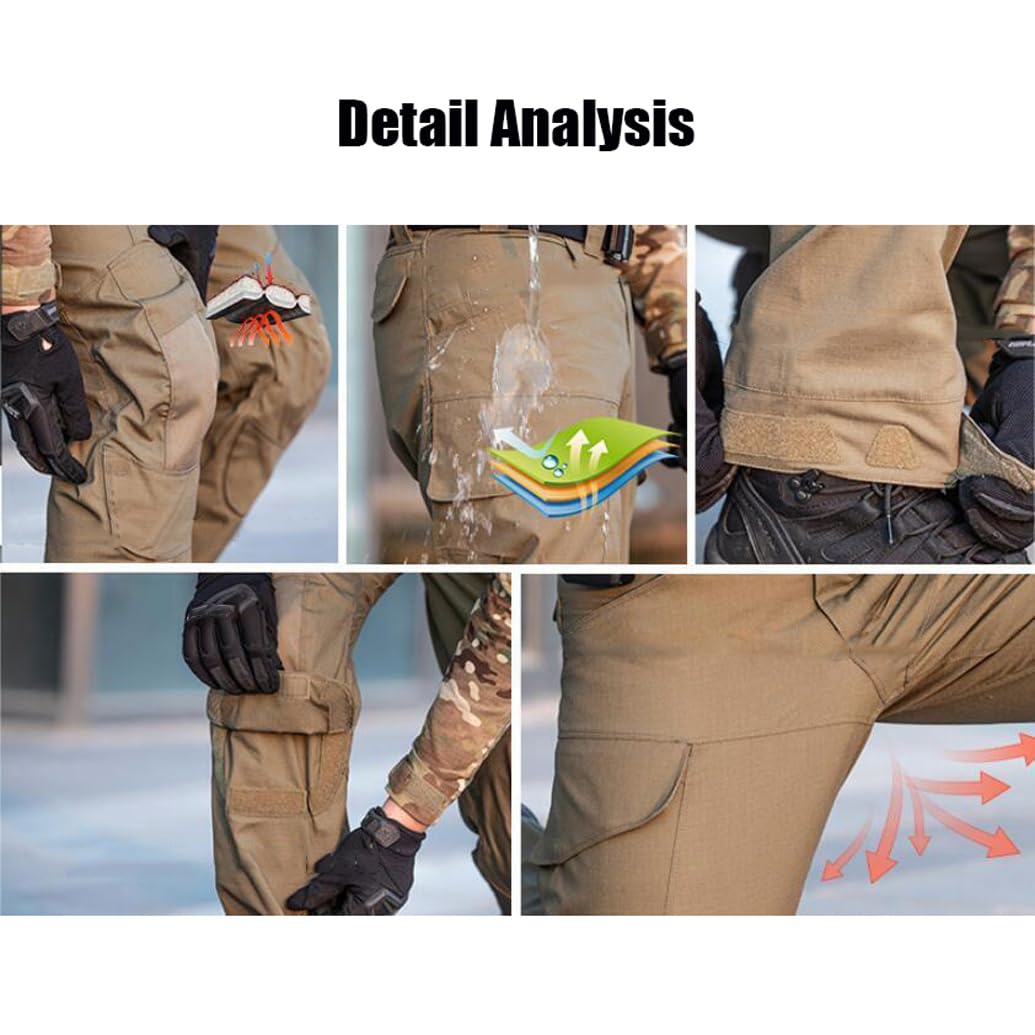 LANGWEI Pantalones Tácticos para Hombre Pantalones Deportivos De Senderismo Impermeables Al Aire Libre Pantalones Cargo Resistentes Al Desgaste Ripstop Al Aire Libre
