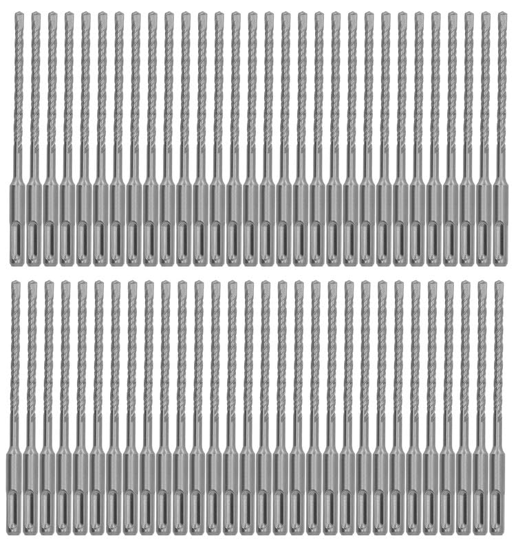 SDS Plus Rotary Hammer Drill Bit 60Pcs 3/16 in. x 8 in. Masonry Concrete Rock Drill