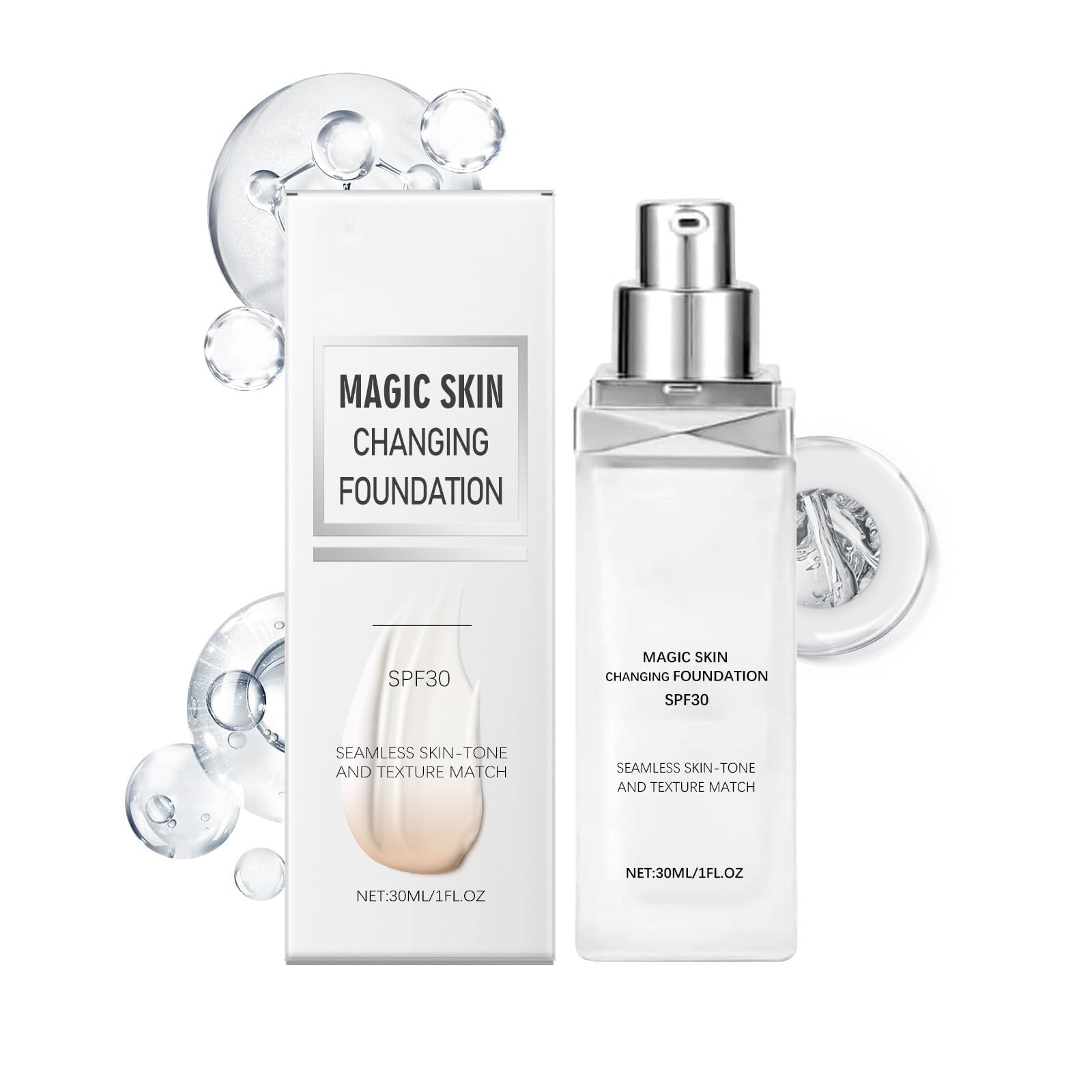 All Skin Type Liquid Foundation For Women, Flawless Full Coverage Face Primer Base Makeup, Warm Complexion Moisturizing Foundation, Long Lasting Skin Foundation