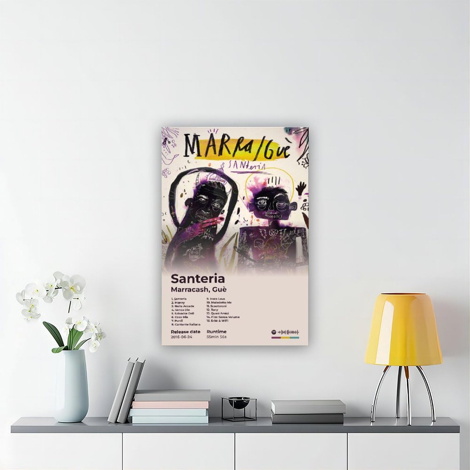 Poster Artistico Marracash - Decorazione Parete Hip Hop, Stampe Su Tela, Per Soggiorno E Camera, Con O Senza Cornice