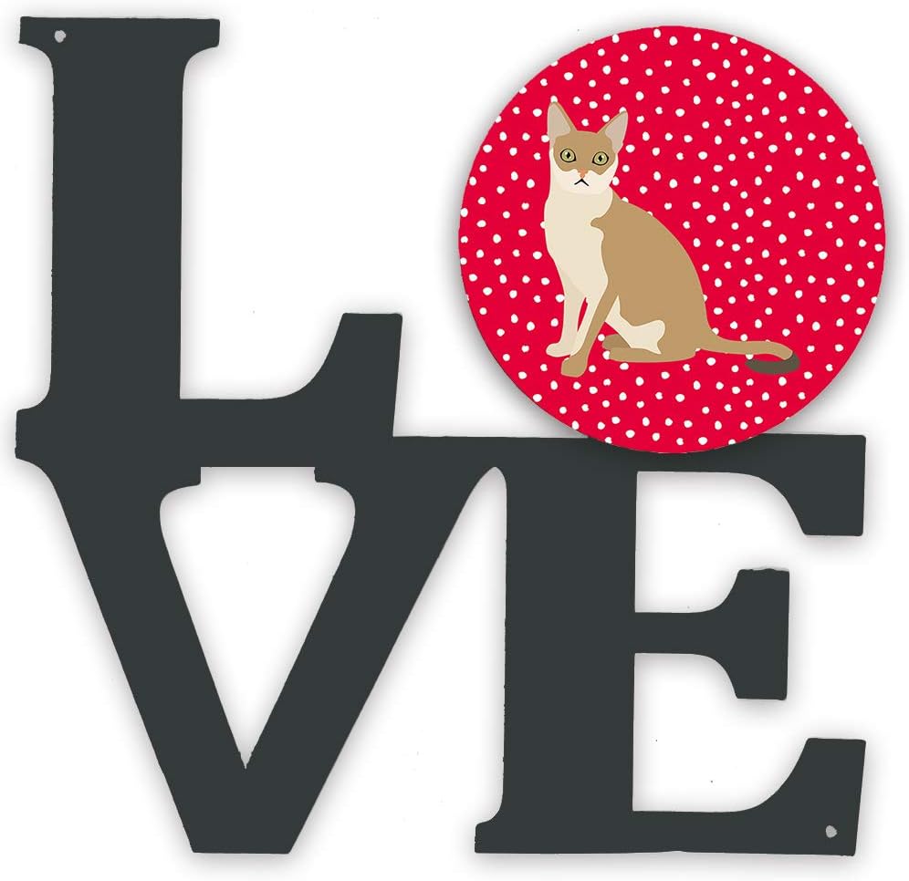 Caroline's Treasures CK5789WALV Singapura Cat Love Metal Wall Artwork Love Indoor Outdoor Art Decor Patio, Bathroom, Kitchen Colorful Aluminum and Black Steel Sculpture