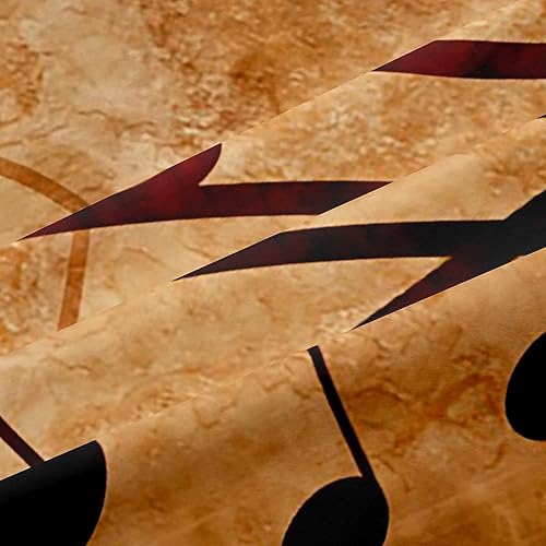 Miniatura 7 de Manfei Cortinas musicales para ventana, diseño retro con notas musicales impresas, para dormitorio, sala de estar, tema musical, tratamiento de