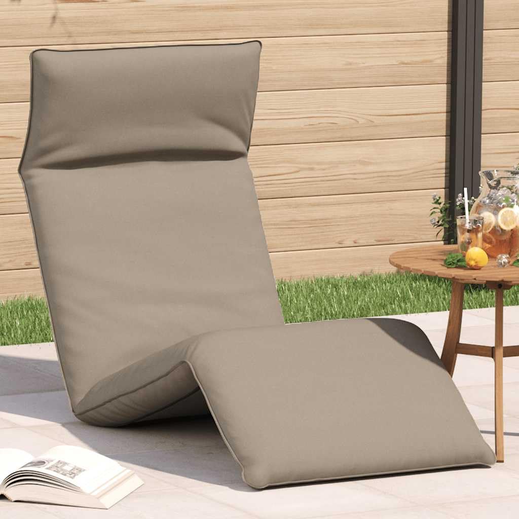 Składany leżak ogrodowy Taupe 175x54x8,5 cm Oxford Fabric wodoodporny z regulacją oparcia 5 poziomów na plażę i do domu