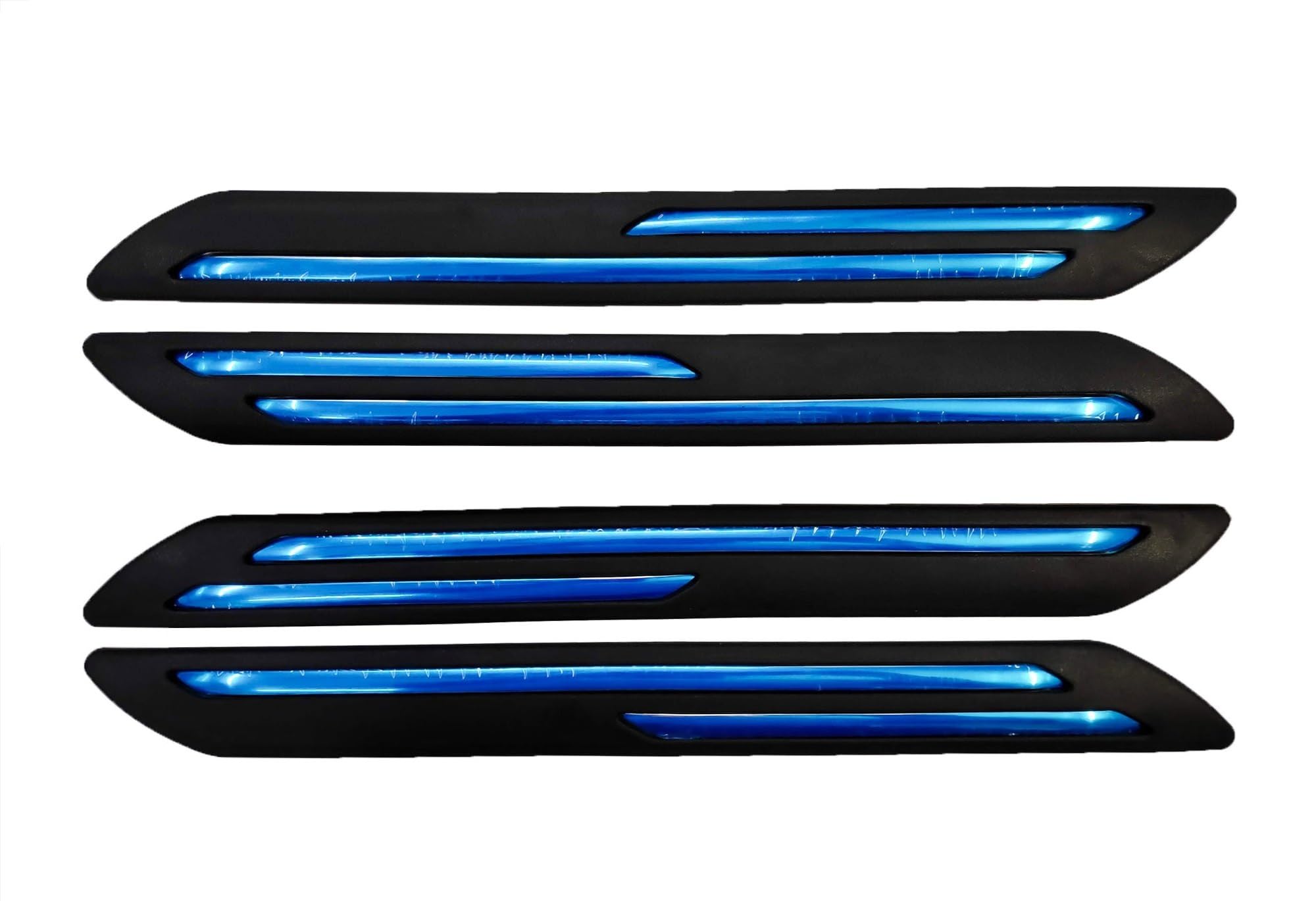 Front & Rear Car DoubleChrome Bumper Safety Guard Protector Pack of 4 Pcs Compatible with All Cars