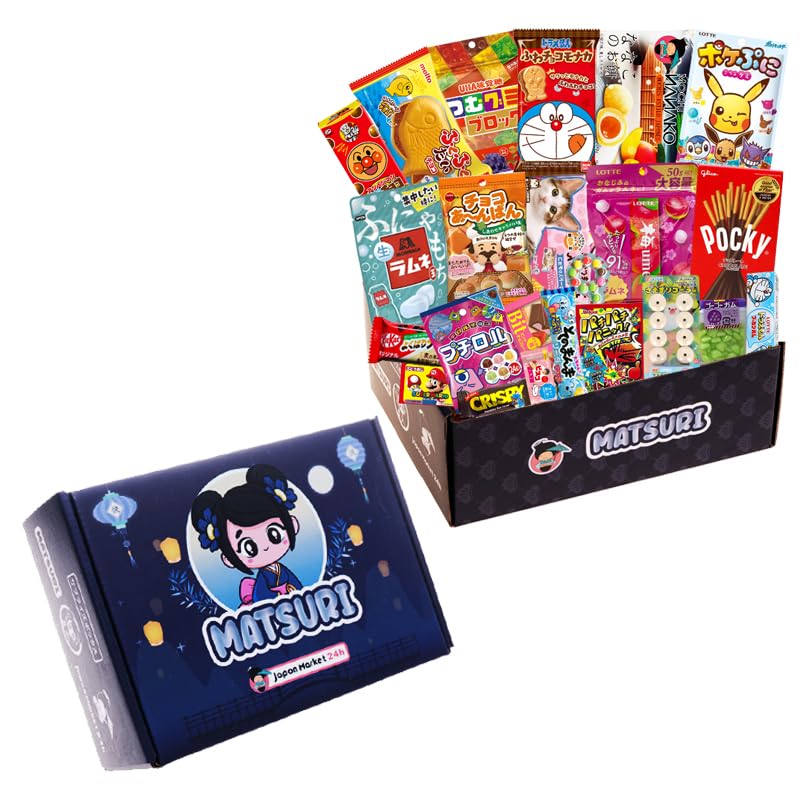 JAPON MARKET | Caja Sorpresa De Chuches Japonesas Con 20 Delicias | Chuches Cumpleaños, Golosinas Y Chucherías Japonesas, Caramelos, Dulces Y Snacks De Comida Japonesa (MATSURI)