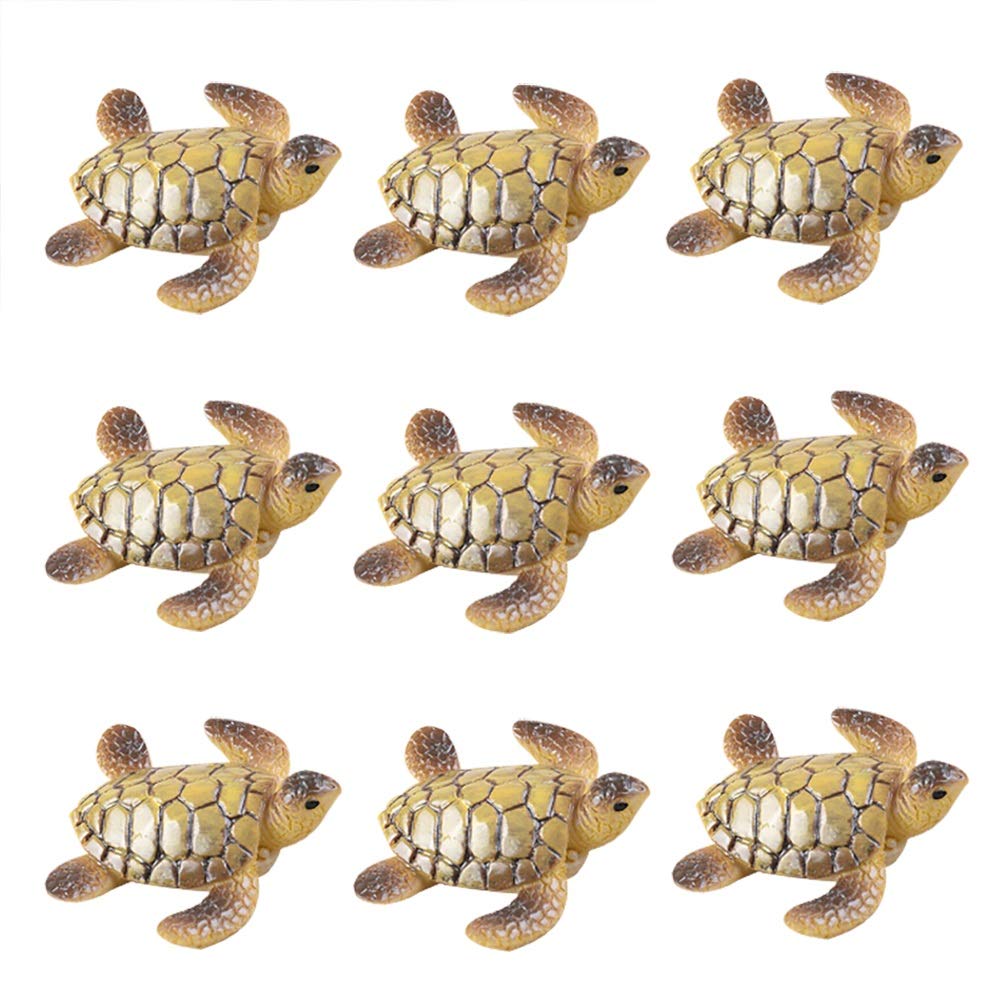 9 Pcs Miniature Sea Turtle Fairy Garden Micro Landscape Resin Figurine Dollhouse Plant Pots Bonsai DIY Craft Decoration