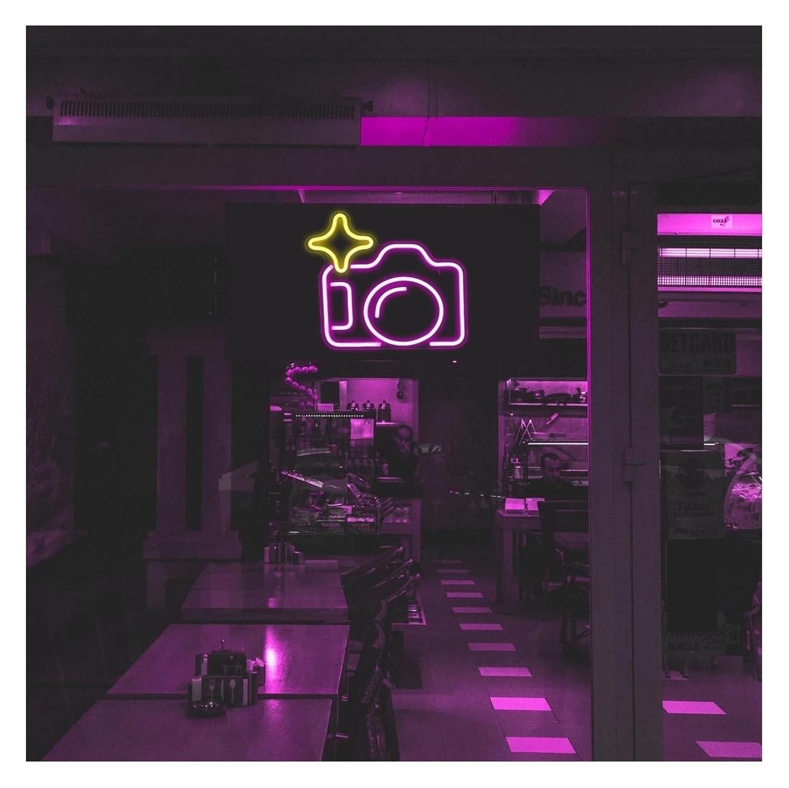 insegna luminosa al neon Lampada calmante per lampada al neon personalizzata per fotocamera, decorazione della per stanza
