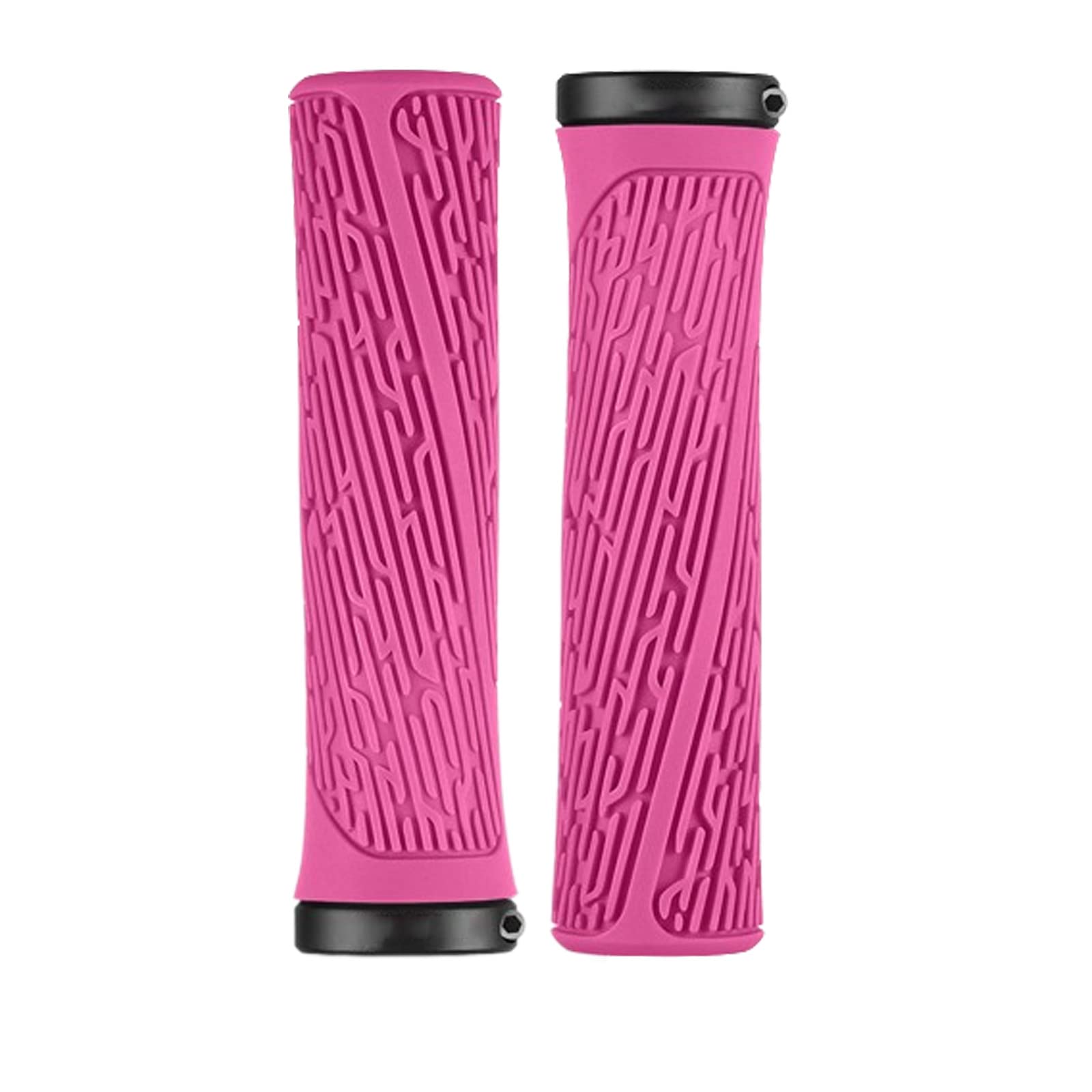 Guidon de vélo, rehausseurs de Guidon, poignées de vélo, poignées de Guidon de vélo Confortables, poignées de vélo de Montagne à Verrouillage Unique, poignées antidérapantes(Pink)