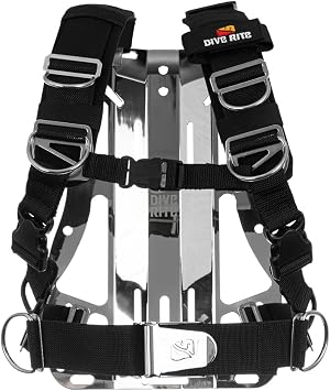Dive Rite Transplate Harness Hybrid Backplate Dive Harness for Single Tank Heavy-Duty, Adjustable Load-Distributing Design