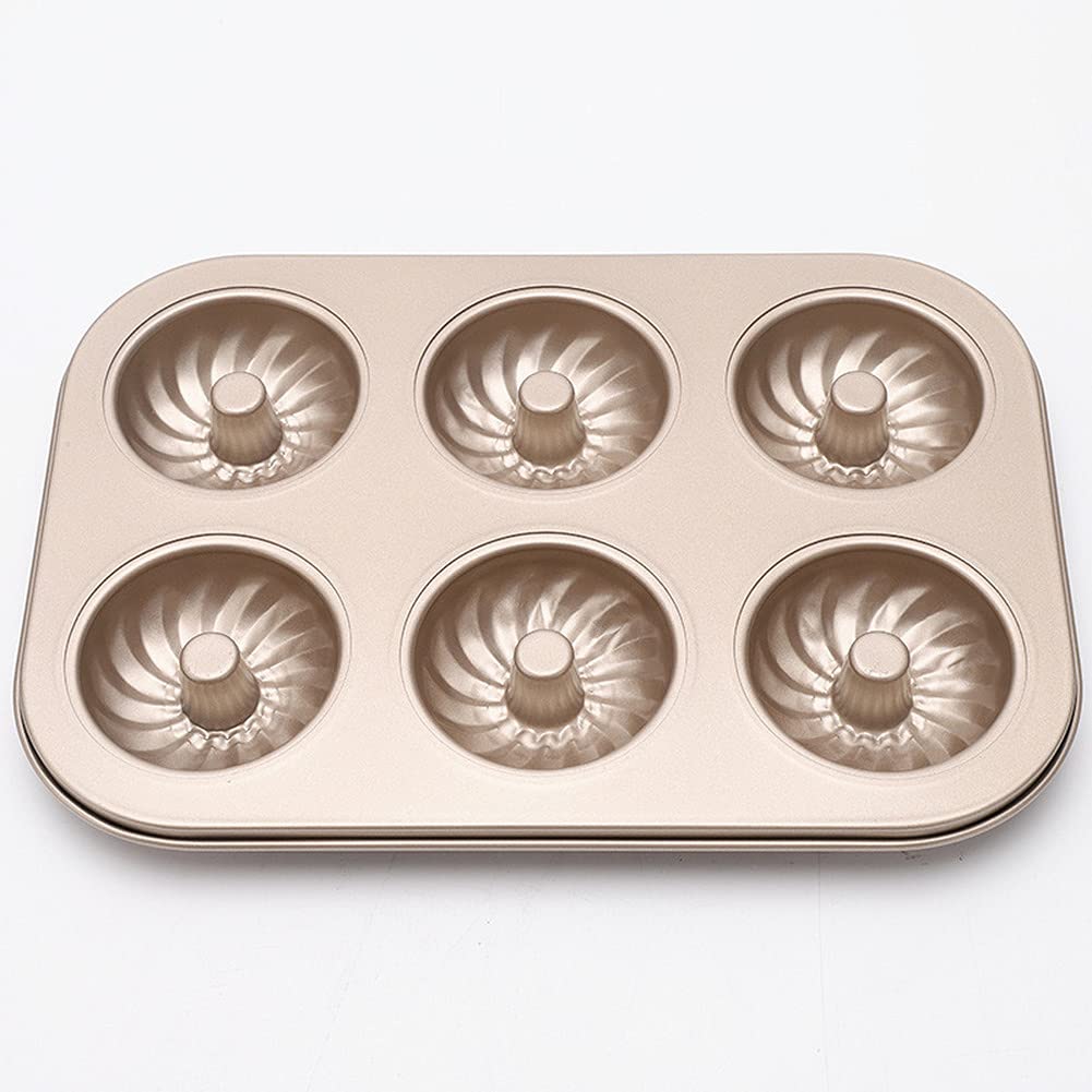 6 Cavity Stainless Steel Donut Mold DIY Cake Mould Kitchen Tool Baking Pan (B)