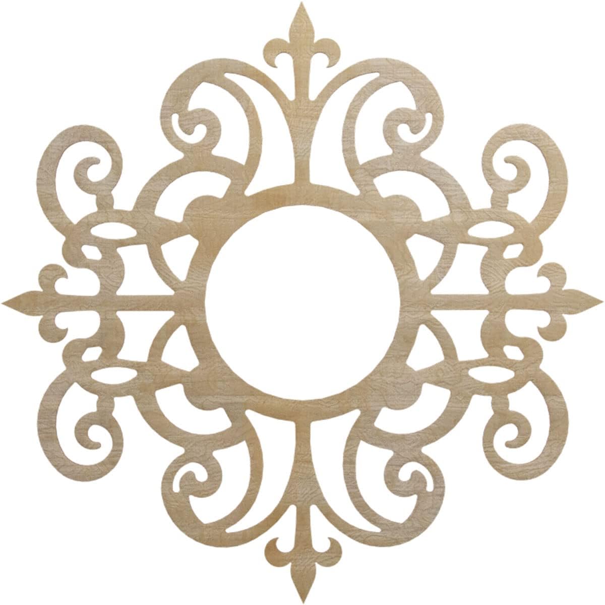 Ekena Millwork 40"OD x 13"ID x 3/8"T Dijon Wood Fretwork Pierced Ceiling Medallion, Birch