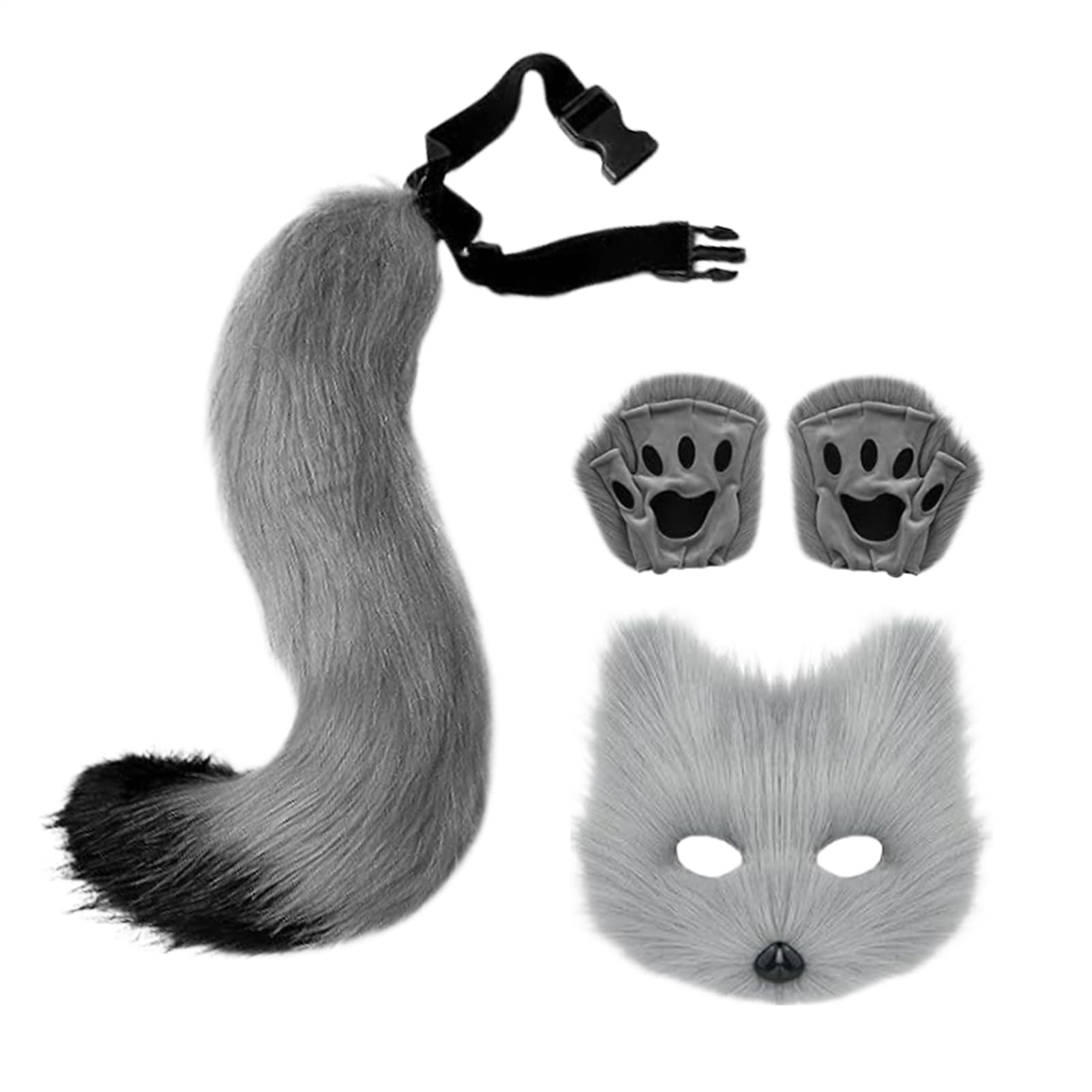 Déguisement queue et oreilles pour Halloween avec gants et masque - 8