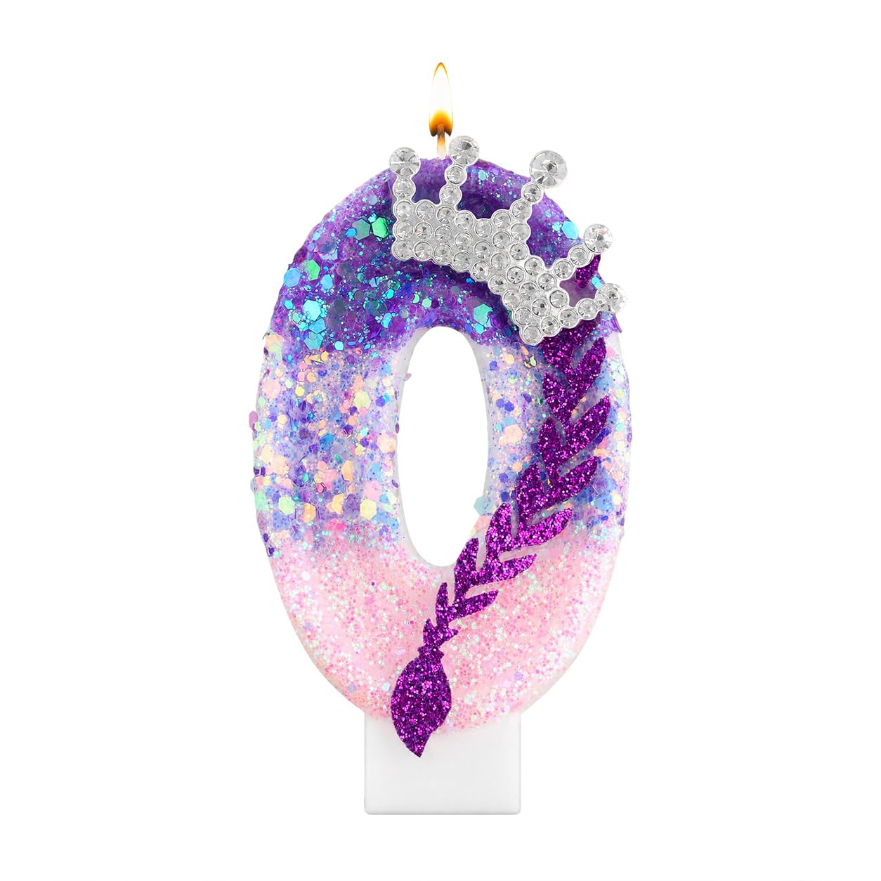 K Pop Number Birthday Candles, Glitter Crown Birthday Candles for Cakes Decoration, Stylish Kpop Music Themed Cake Topper for Girls Birthday Party Supplies & Anniversary Decorations (0 Candle,K Pop) โ image 1