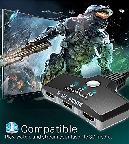 Image of Fosmon HDMI Switch 3 in 1 Out (4K@60Hz) 3 Port HDCP 2.2 Switcher Splitter