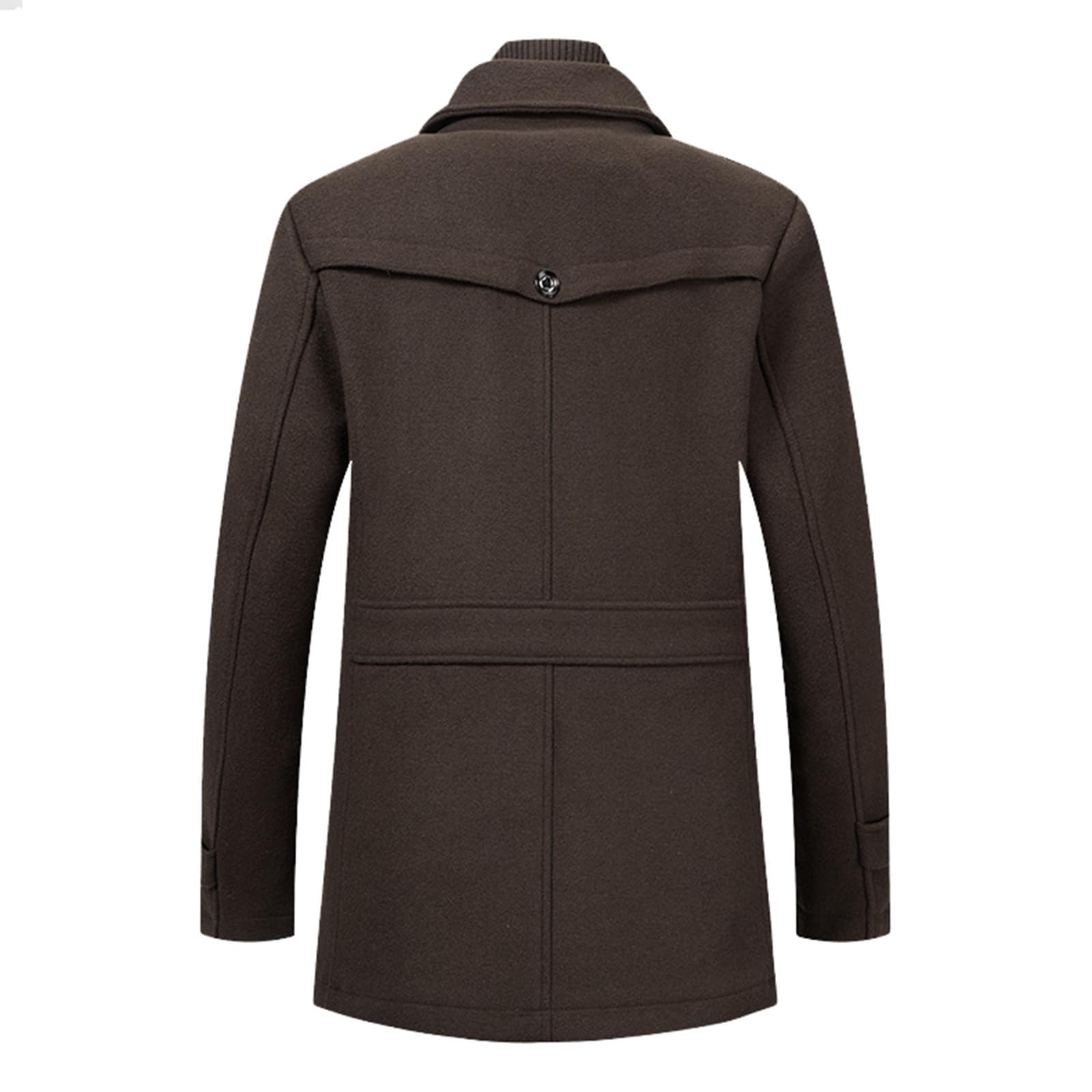 Chaqueta Hombre Chaqueta Chaqueta Con Cremallera Caliente Hombre Slim Abrigo De Invierno De Lana Para A Prueba De Viento Doble Espesador Ideal Para Negocios