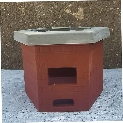 Miniatura 4 de Yardwe Adorno de estufa de cocina en miniatura, decoración de banco de cocina de cerámica para casa de muñecas, diseño delicado para casa de