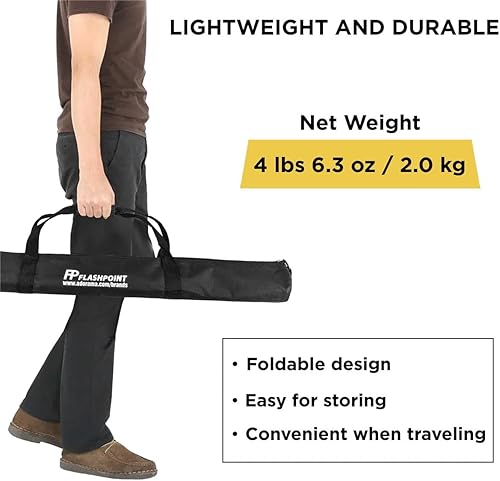 Miniatura 6 de Flashpoint Soporte de luz profesional acolchado con código de color para fotografía, este trípode portátil para fotografía es ligero y duradero (V2)