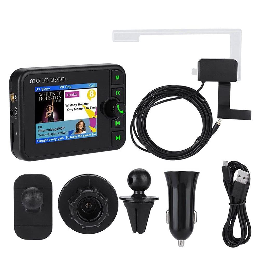 Receptor de radio DAB para coche con reproductor Bluetooth, compatible con transmisor FM