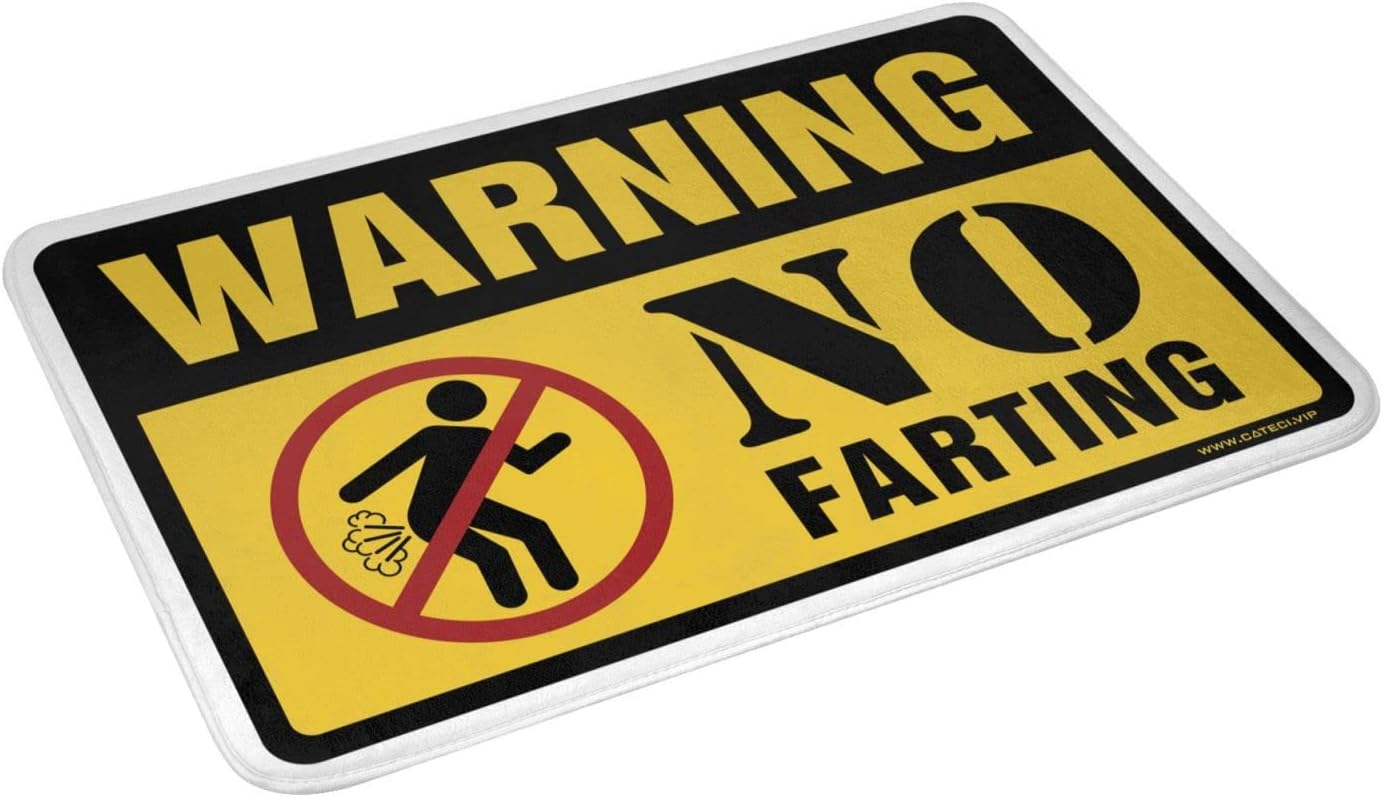 Doormats for Outdoor Entrance Funny No Farting Warning Rug Indoor Mats for Front Door Entry Bedroom Stuff(65X90CM)