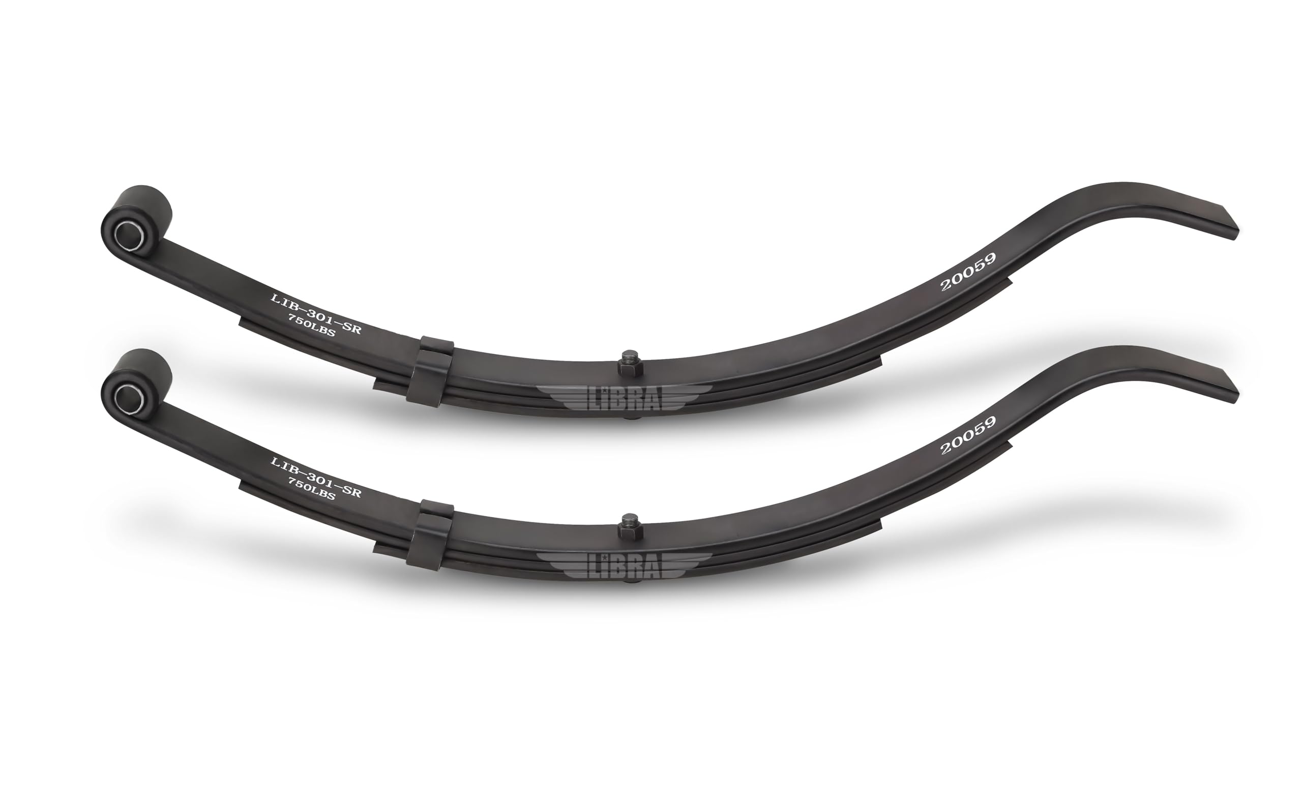 LIBRA Trailer Leaf Spring 3 Leaf Slipper 750lbs Cap for 1500lbs Axle, Set 2