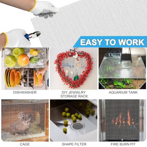 valchoose 304 stainless steel mesh screen11 x24280x610mm 8mesh non-rusting 255mm hole metal mesh sheet sturdy and easy to work non-corrosive mesh screen for vent cage garden window 1 roll