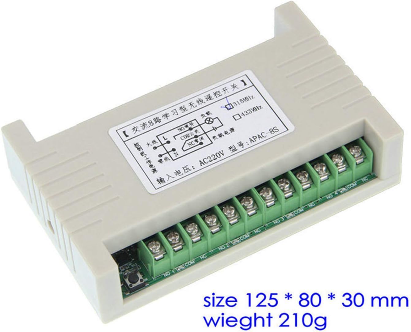 AC 220V 230V 8 Kanäle RF Drahtlose Fernbedienung Schalter LED Schalter System Empfänger Sender Relaismodul, Lampen motor-Fernbedienung Messehallen Garagentor Kran Regler
