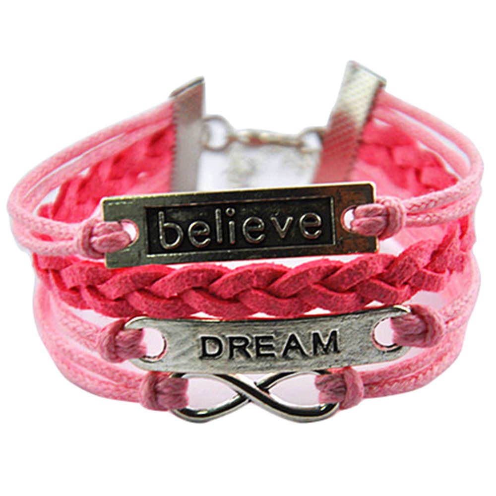 Handmade Adjustable Leather Bracelet, with Infinity Love Cute Unicorn Sister Cross Dream Dragon Horse Tortoise Angel Wings Owl Butterfly Anchor Brids Heart Best Friend Metal Charm Friendship Gift for Women Girl