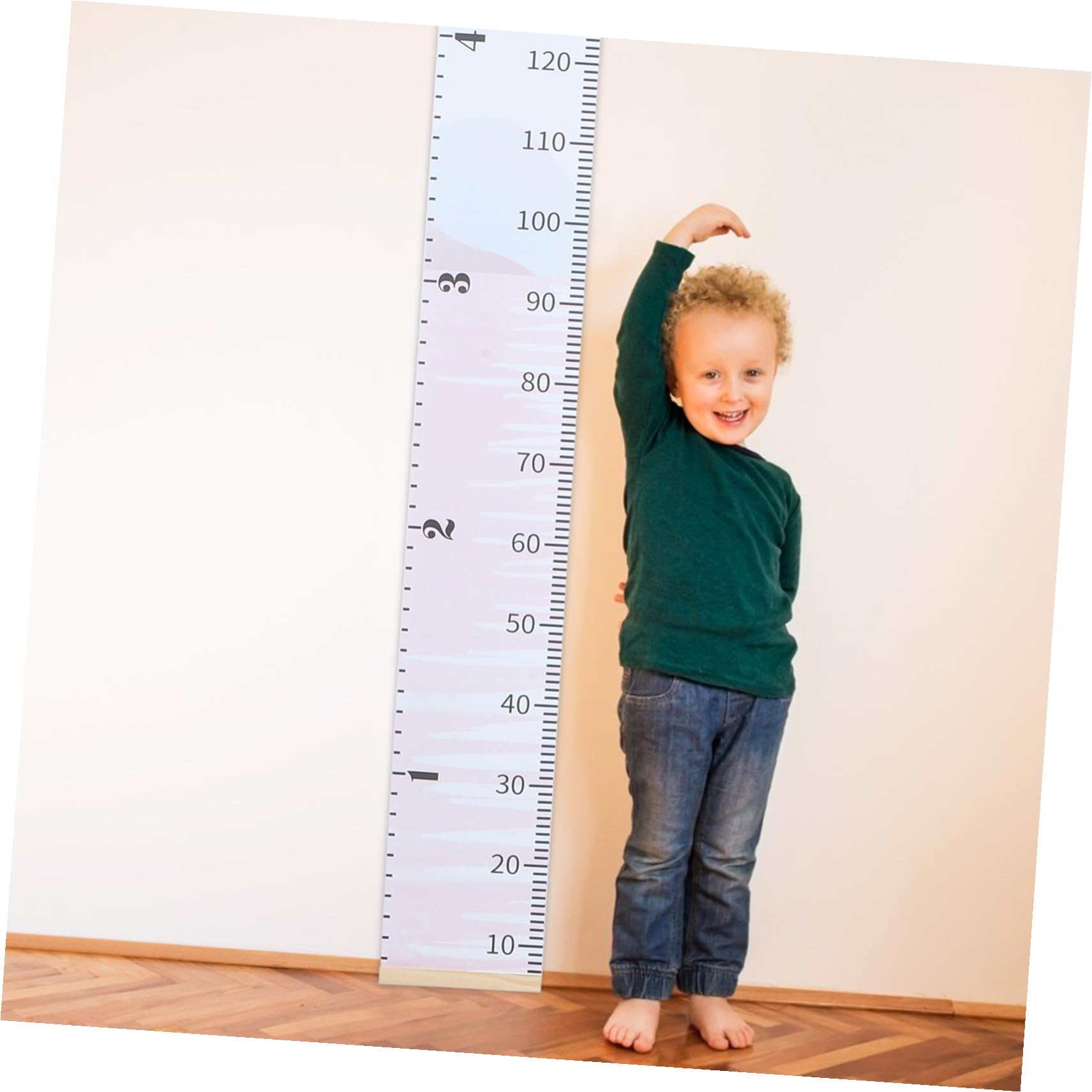 Regla de Altura Infantil Colgante de Tela Medidor de Crecimiento de Madera para Pared Decorativa y Portátil para Habitación Niñas