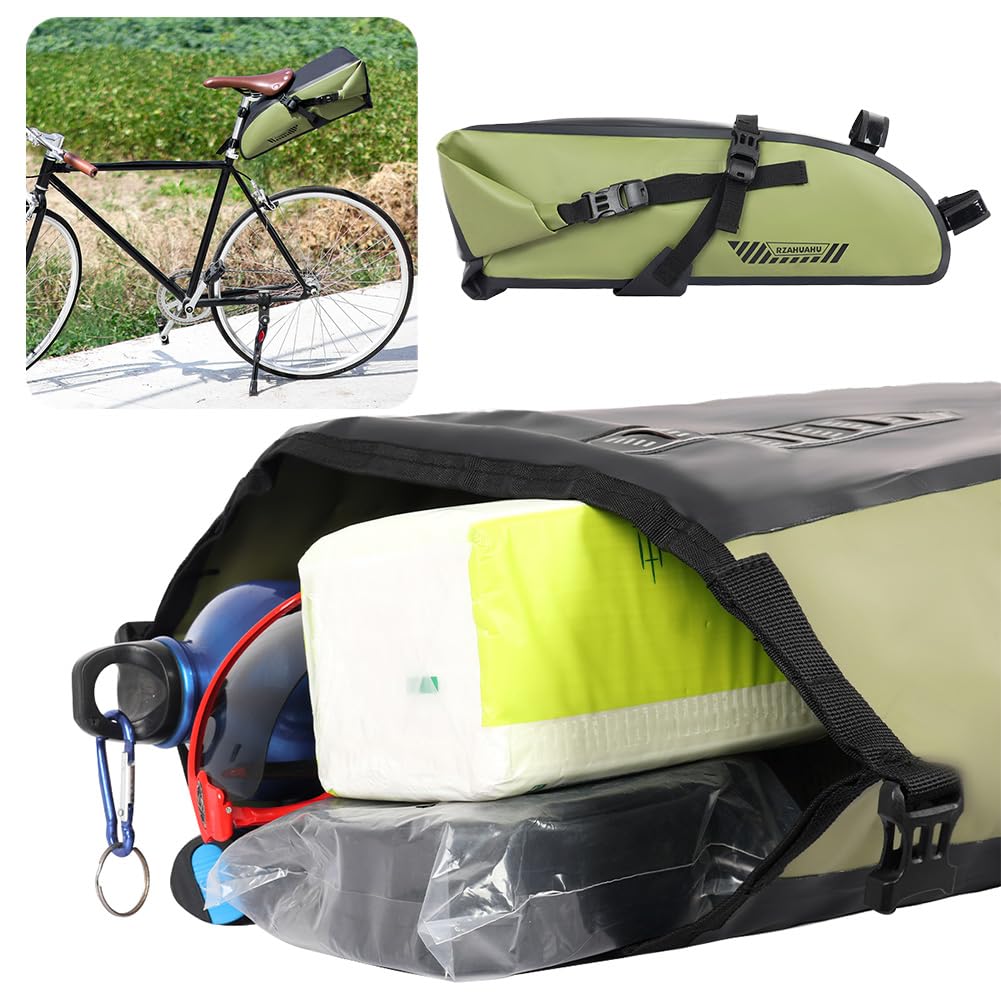 10L Torba rowerowa na siodełko Wodoodporna torba rowerowa pod siodełko Duża pojemność pod siedzeniem Pokrowiec na akcesoria rowerowe do rowerów składanych Mountain MTB Road (zielony)