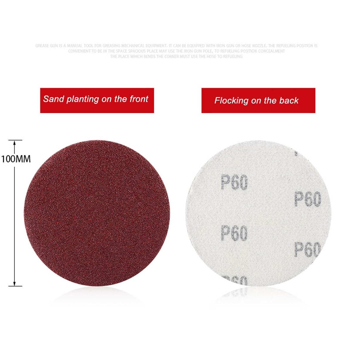 100 discos de lijado de 100 mm con gancho y bucle de grano surtido for madera y metal - 60-2000 con 4"(600grit)