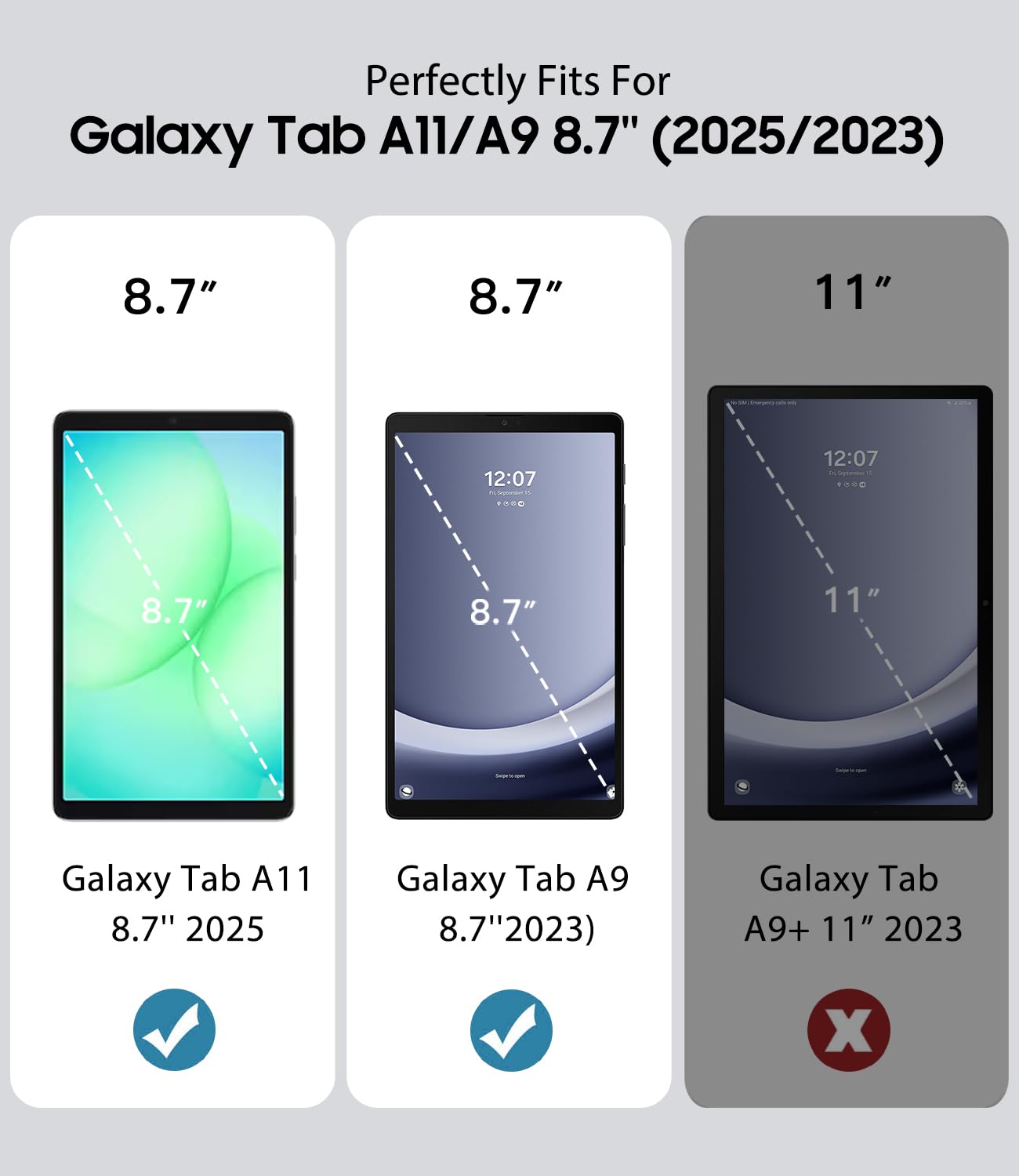 TiMOVO Cover Protettiva Compatibile con Samsung Galaxy Tab A11/A9 8,7 Pollici (2025/2023), Sottile e Leggero, Cover Protettiva a Guscio Posteriore Rigido, Blu Marino