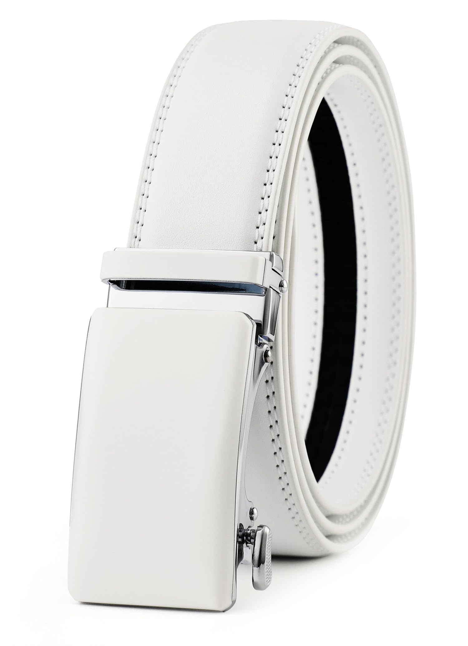 Mens Belt Ratchet Dress Casual Belt with Adjustable Automatic Buckle Trim to Fit