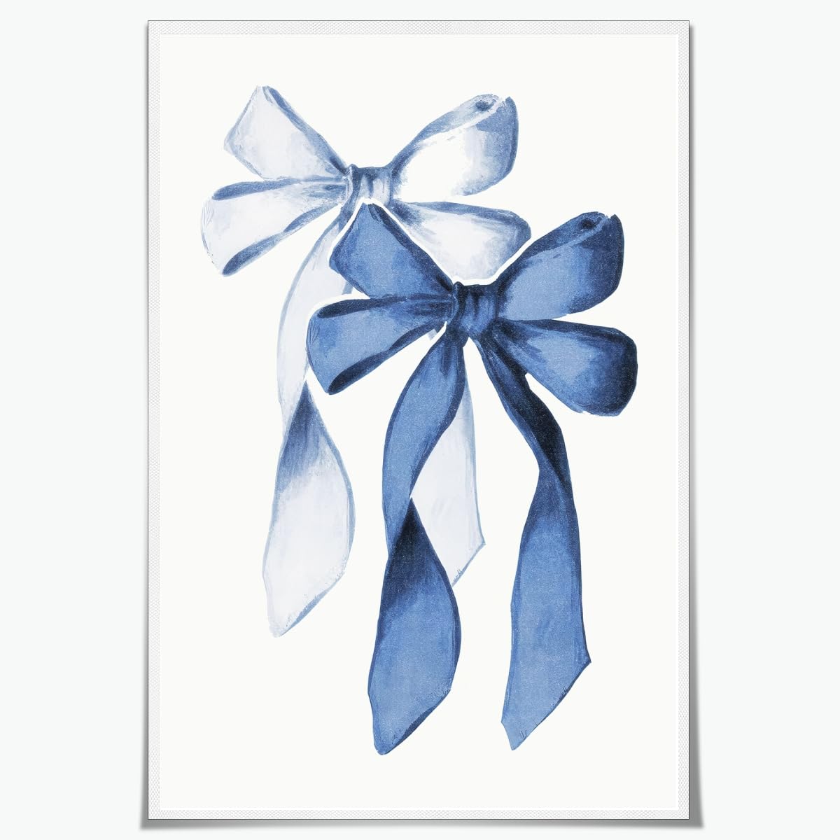 Trend Preppy Light Blue Bow Wall Art Minimalism Above Bed Blue Butterfly Wall Decor Navy Coquette Print Baby Girl Nursery Posters for Girly Dorm Apartment Decor Aesthetic 8x12inch Unframed