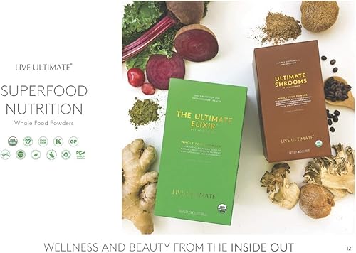 Miniatura 3 de Live Ultimate Shrooms Polvo de extracto de hongos integrales certificado por USDA – 8 hongos orgánicos incluyendo chaga, cordyceps y extracto de