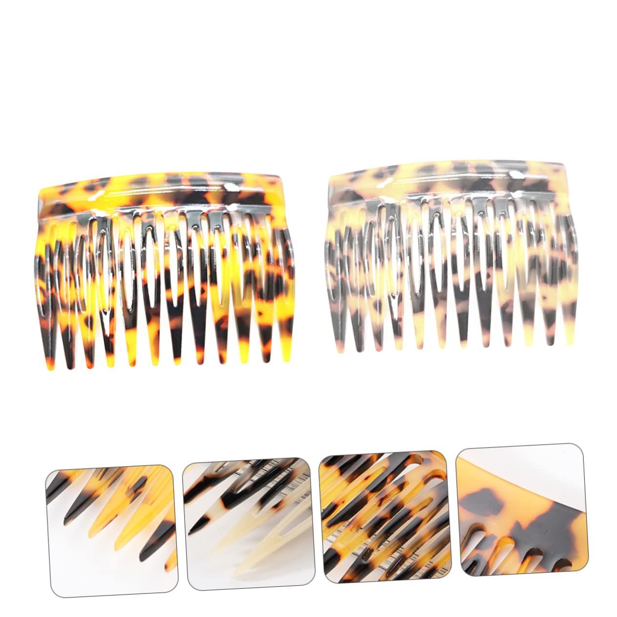 Lot de 2 Peignes Latéraux en Acétate 12 Dents Accessoires pour Cheveux Fixation Solide Coiffure pour Toutes Occasions