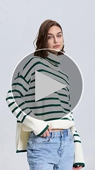 kayamiya Women's Fall Striped Sweater Oversized Long Sleeve