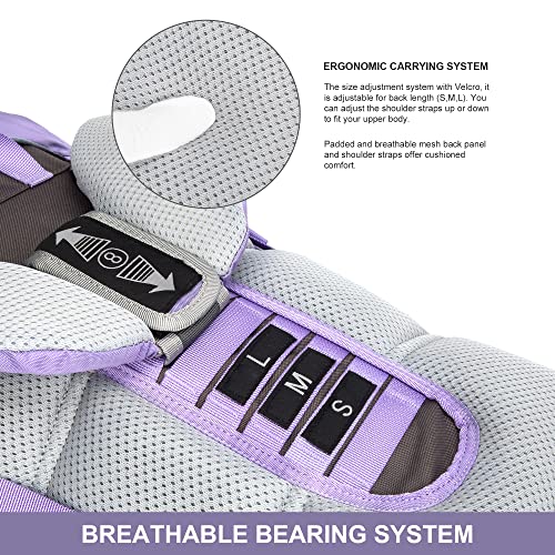 Mountaintop 60L Internal Frame Hiking Backpack For Women With Rain Cover For Camping Traveling Backpacking Purple #TOP2