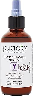 PURA D'OR 3.3 Oz B3 Niacinamide Advanced Facial Serum - Skin Care Formula with Retinol For Wrinkles, Hydration & Radiant Complexion - All Skin Types, Hypoallergenic - Women & Men