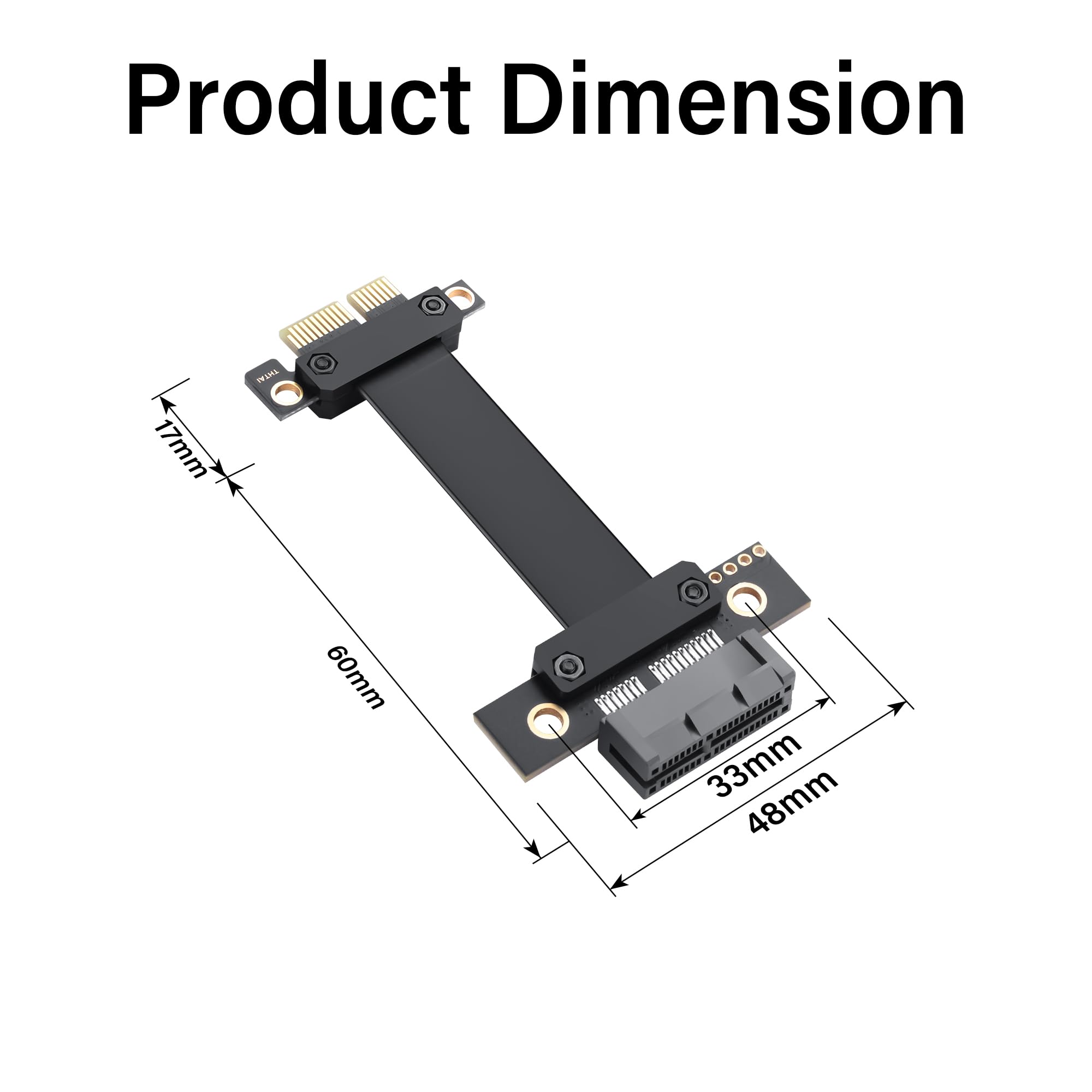SinLoon Cavo riser PCIe 4.0 X1 180 gradi PCI-E 1X maschio a femmina, cavo di prolunga riser - 1818 (5 cm)